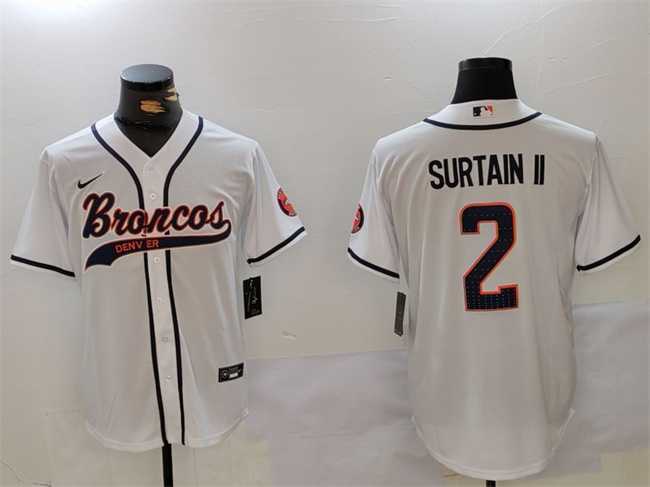 Men%27s Denver Broncos #2 Pat Surtain II White Cool Base Stitched Baseball Jersey->dallas cowboys->NFL Jersey